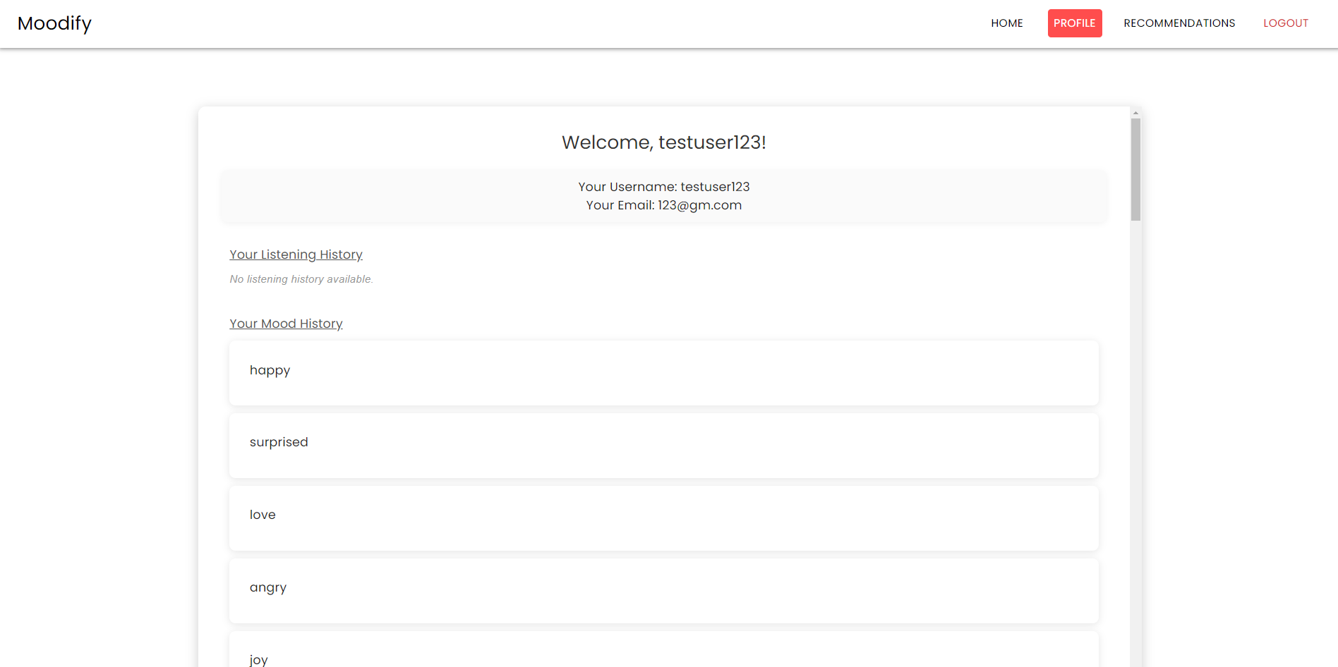 Profile Page