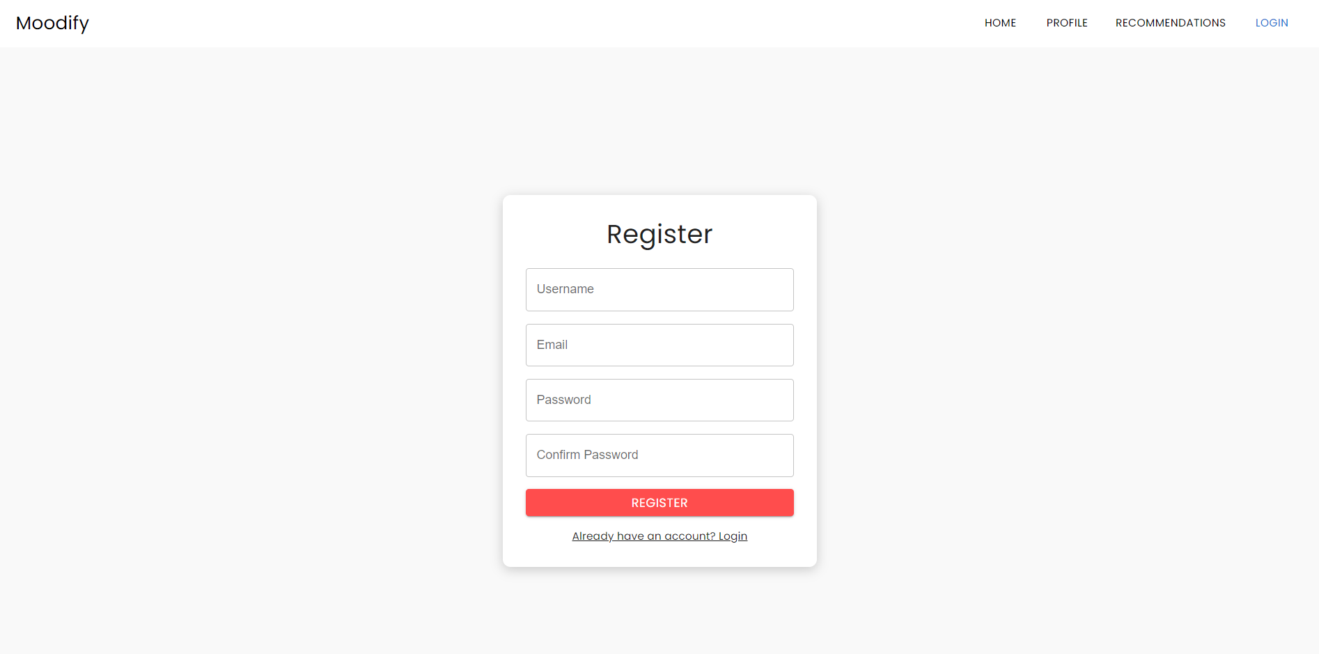 Registration Page